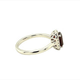 Garnet 14 Karat White Fashion Ring