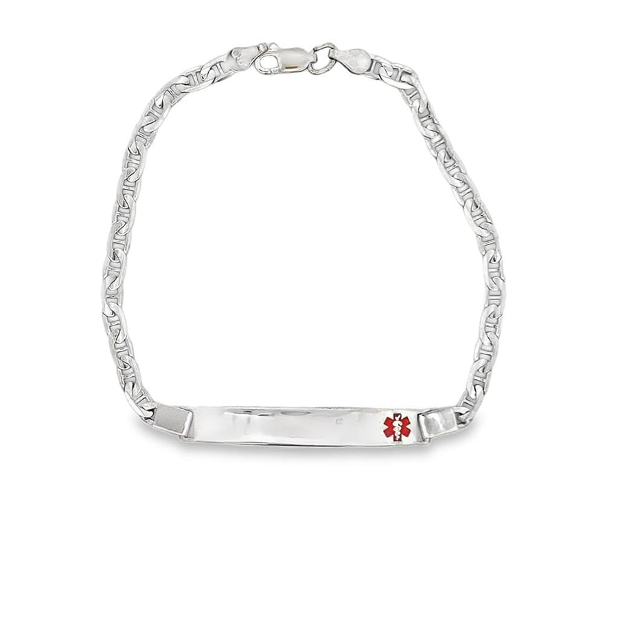 White 14 Karat 40mm Medical I.D. Bar Bracelet
