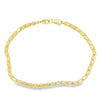 Yellow 14 Karat 3mm Heart Link Bracelet with Lobster Clasp Estate Jewe