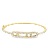 Lady's Yellow 14 Karat 3 Stone Move Bangle Bracelet Length 6.5 67 = 1.