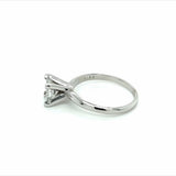 White 14 Karat 1ct Princess Cut Diamond Ring