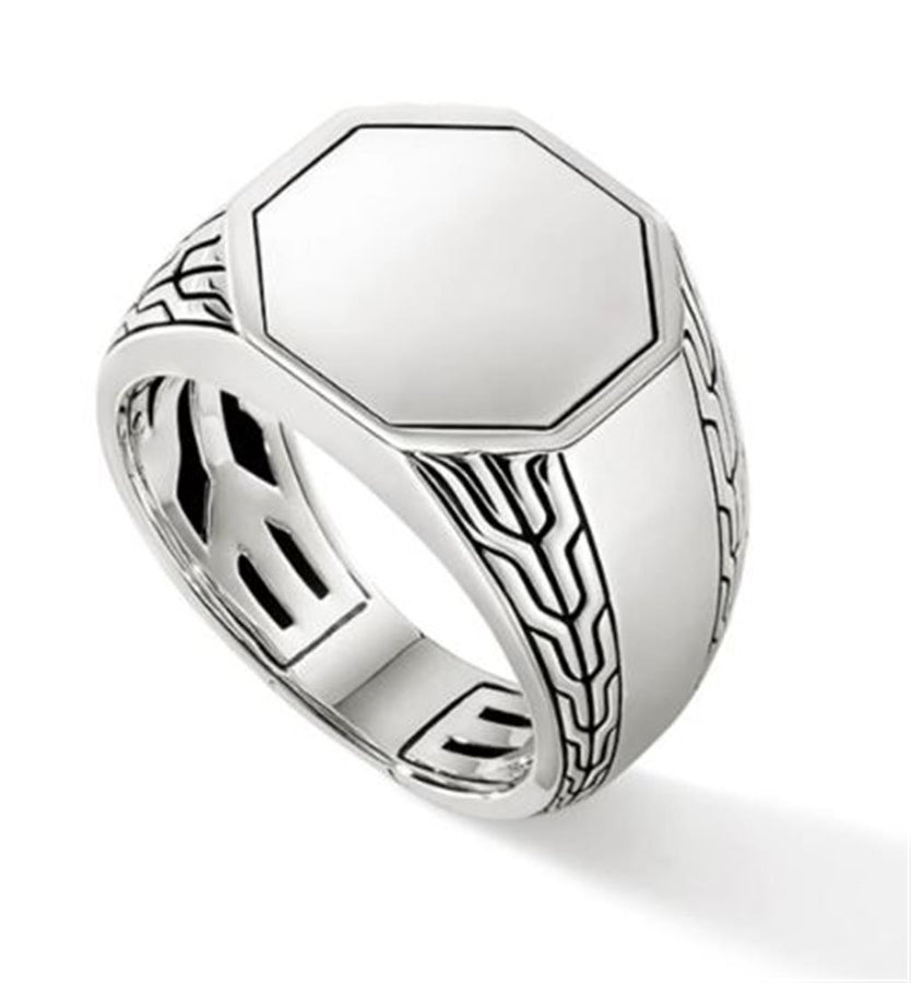 John Hardy Sterling Silver Octagon Signet Ring