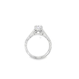 18 Karat White Gold Cushion Cut Vintage Engagement Ring Estate Jewelry