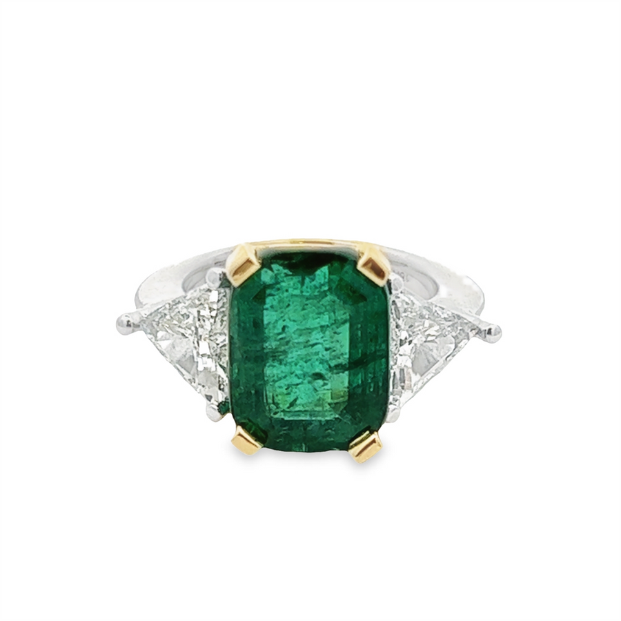 Estate Emerald and Diamond Ring