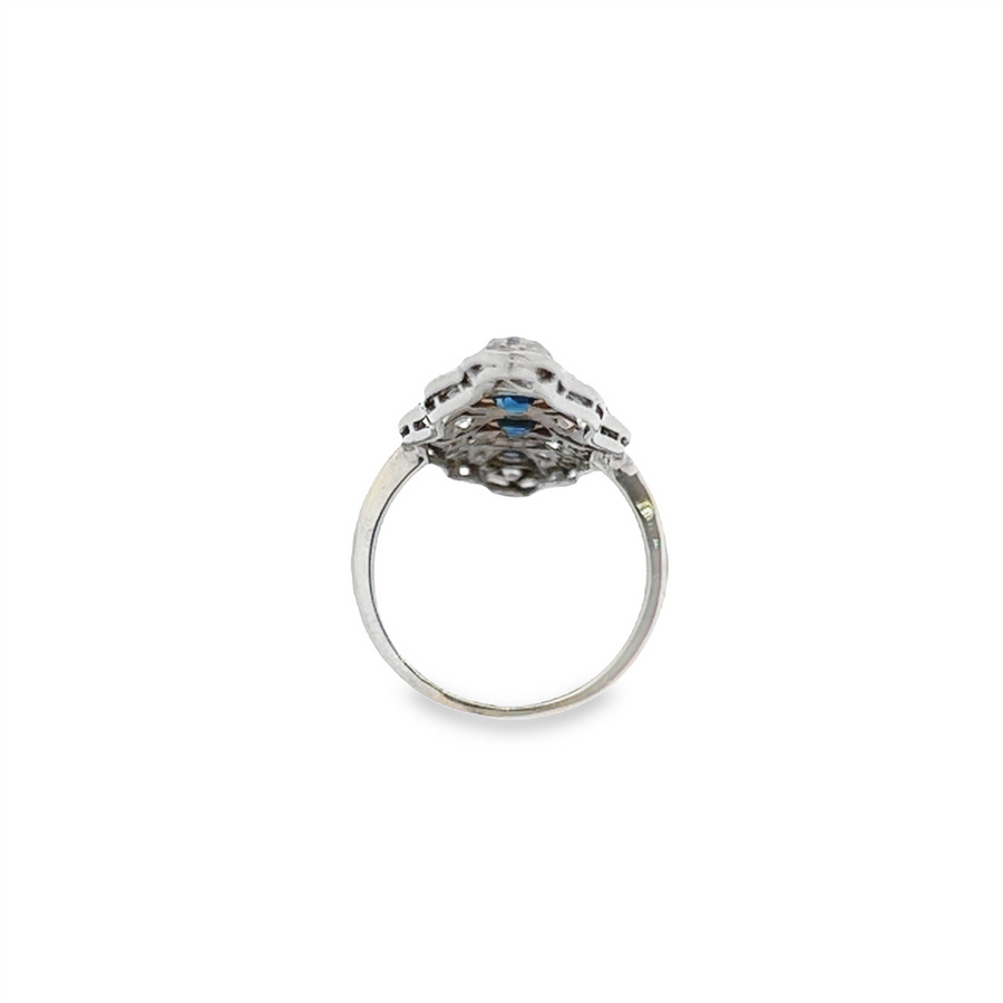 Estate Elongated Sapphire Fashion Ring