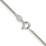 White Sterling Silver 1.25Mm Round Box Chain Chain Length 18