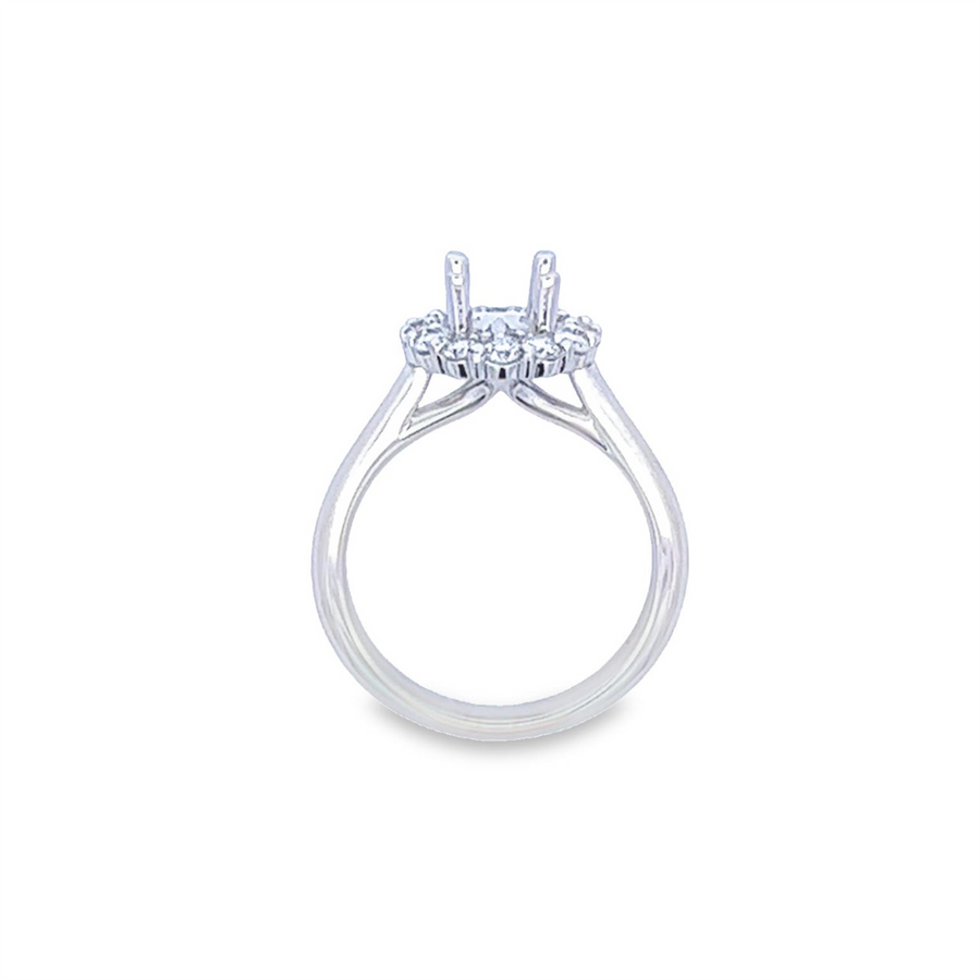 Coast Diamond Polished Band Diamond Halo Ring Mounting