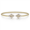 Gabriel & Co. Fashion 14K Yellow Gold Pearl Bujukan Open Bangle