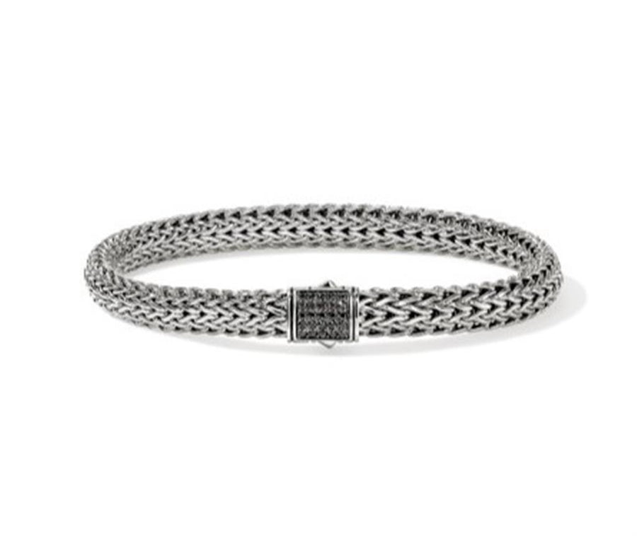Sterling Silver 6.5Mm Icon Bracelet with Pusher Clasp John Hardy With