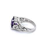 Amethyst 14 Karat White Fashion Ring