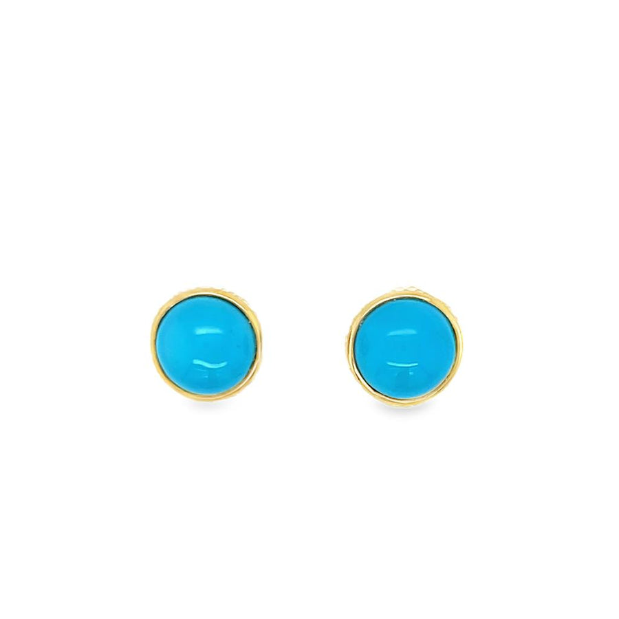 Lady's Yellow 14 Karat Bezel Stud Earrings 2 = 3.41tw Round Sleeping B