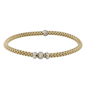 Lady's Two-Tone 18 Karat 4MM Woven Bracelet