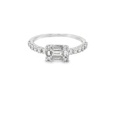 Lady's White 14 Karat EC Cluster Fashion Ring Size 7.5 16 = 0.373tw Ro