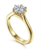 Gabriel & Co Bridal Solitaire with Floral Basket Engagement Ring Mounting