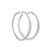 Double Row Diamond Hoop Earrings