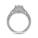 Gabriel & Co. Priya - Vintage Inspired Engraved Diamond Engagement Ring Mounting