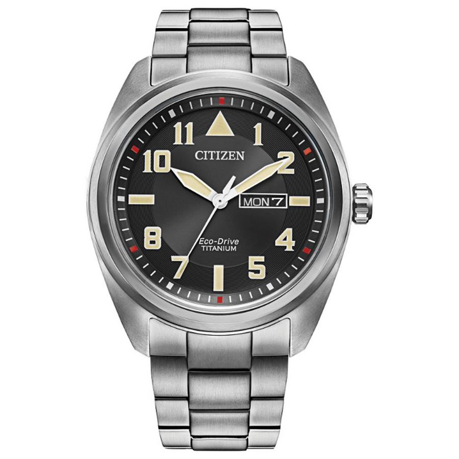 CITIZEN Eco-Drive Quartz Garrison Mens Watch Super Titanium