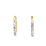 Lady's Yellow 14 Karat Inside Out Hoop Earrings With 20 = 1.05Tw Round