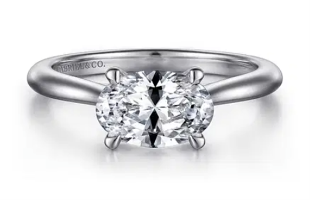 Gabriel & Co East/West Solitaire Engagement Ring Mounting