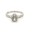 Lady's White 18 Karat Oval Halo Ring