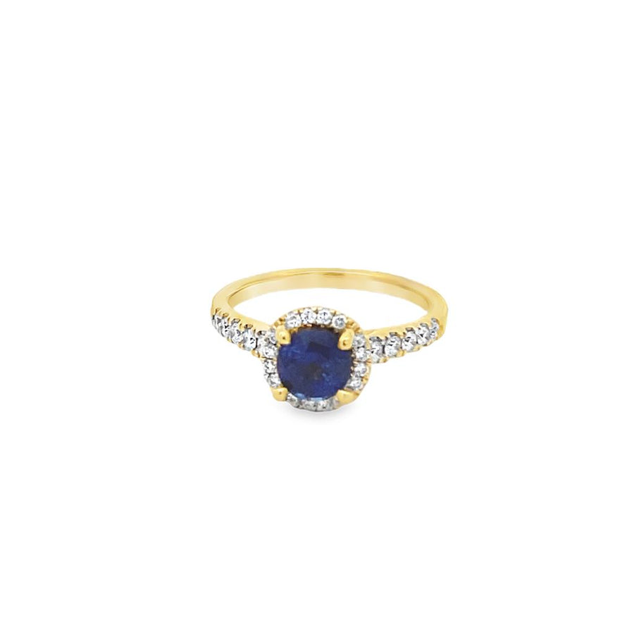 Blue Sapphire 18 Karat Yellow Fashion Ring