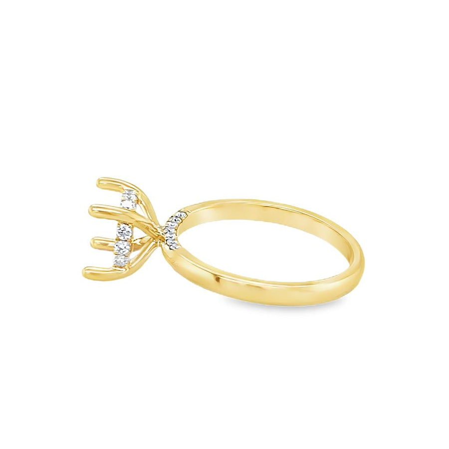 Lady's Yellow 18 Karat Hidden Halo Accented Ring Size 6.75 26 = 0.26tw