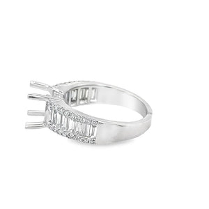 Lady's White 18 Karat RBC 3 Row Ring