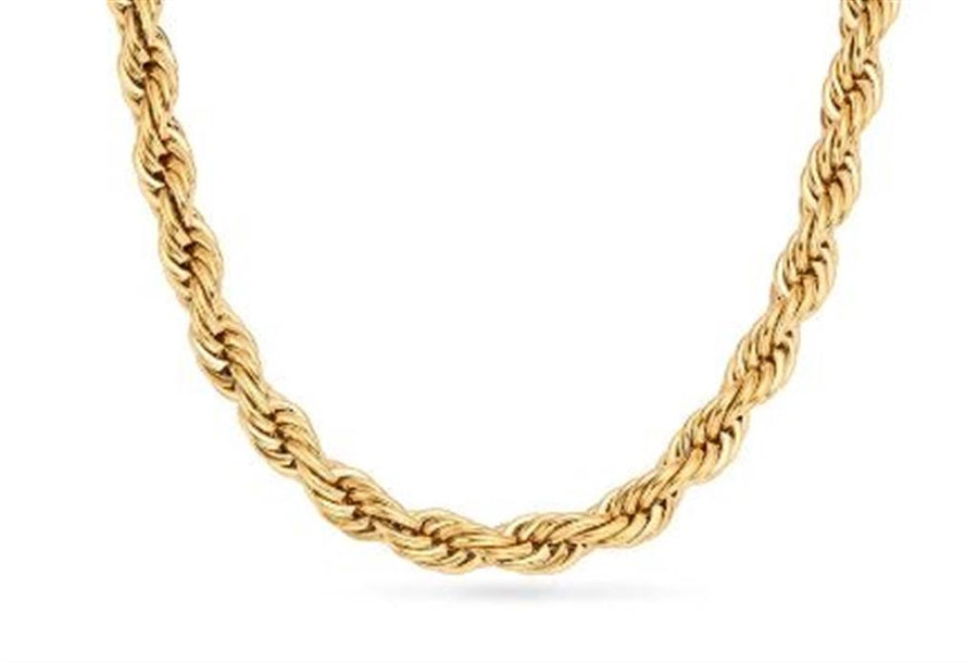 Yellow 14 Karat Diamond Cut 3.50mm Rope Chain Estate Jewelry Length 24