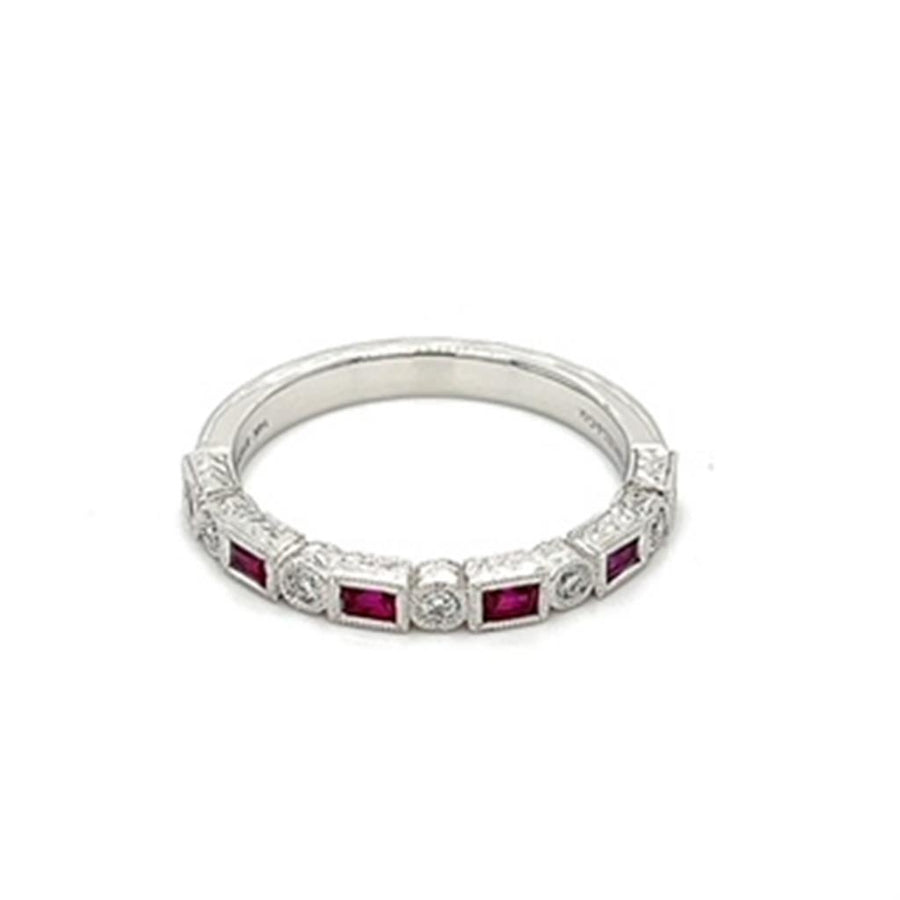 Rubies 14 Karat White Fashion Ring