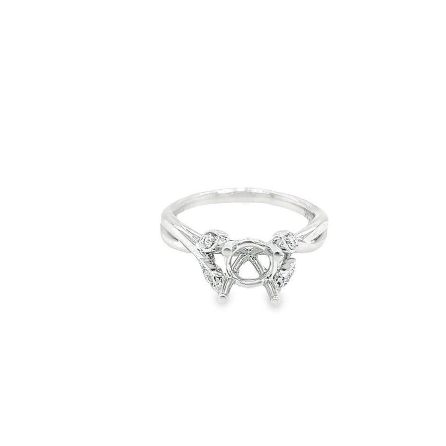 Coast Diamond Milgrain Floral Split Twist Solitaire Ring Mounting
