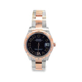 Rolex Datejust 31 Aubergine Dial Automatic Diamond Ladies Steel and 18