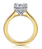 Two-Tone 14 Karat Ribbed Cathedral Solitaire Remount Size 6.5 Designer