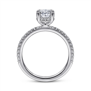 Gabriel & Co. Hart - 14K White Gold Hidden Halo Oval Diamond Engagement Ring Mounting