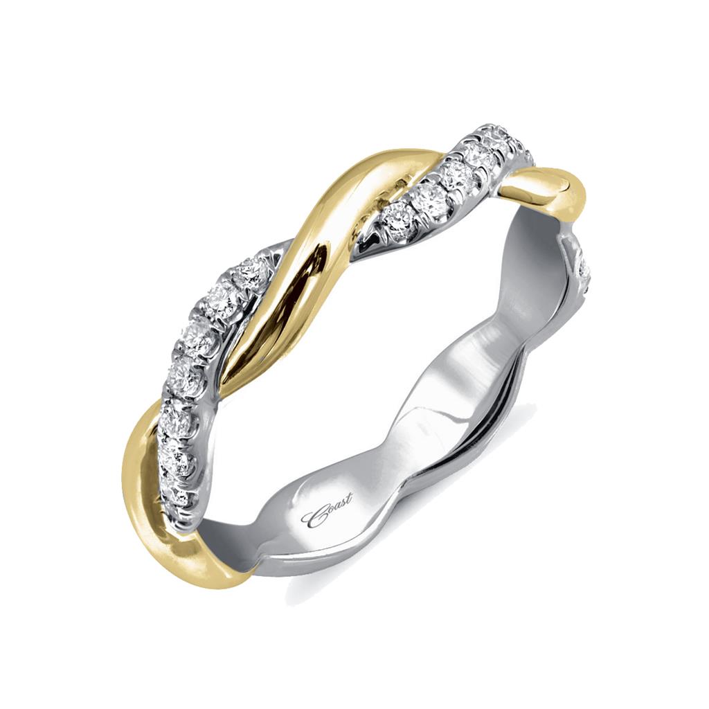 Coast Diamond Two Toned Twisted Engagement Ring