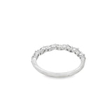 Lady's White 18 Karat Band Wedding/Anniversary Ring Size 6.5 With 6 =