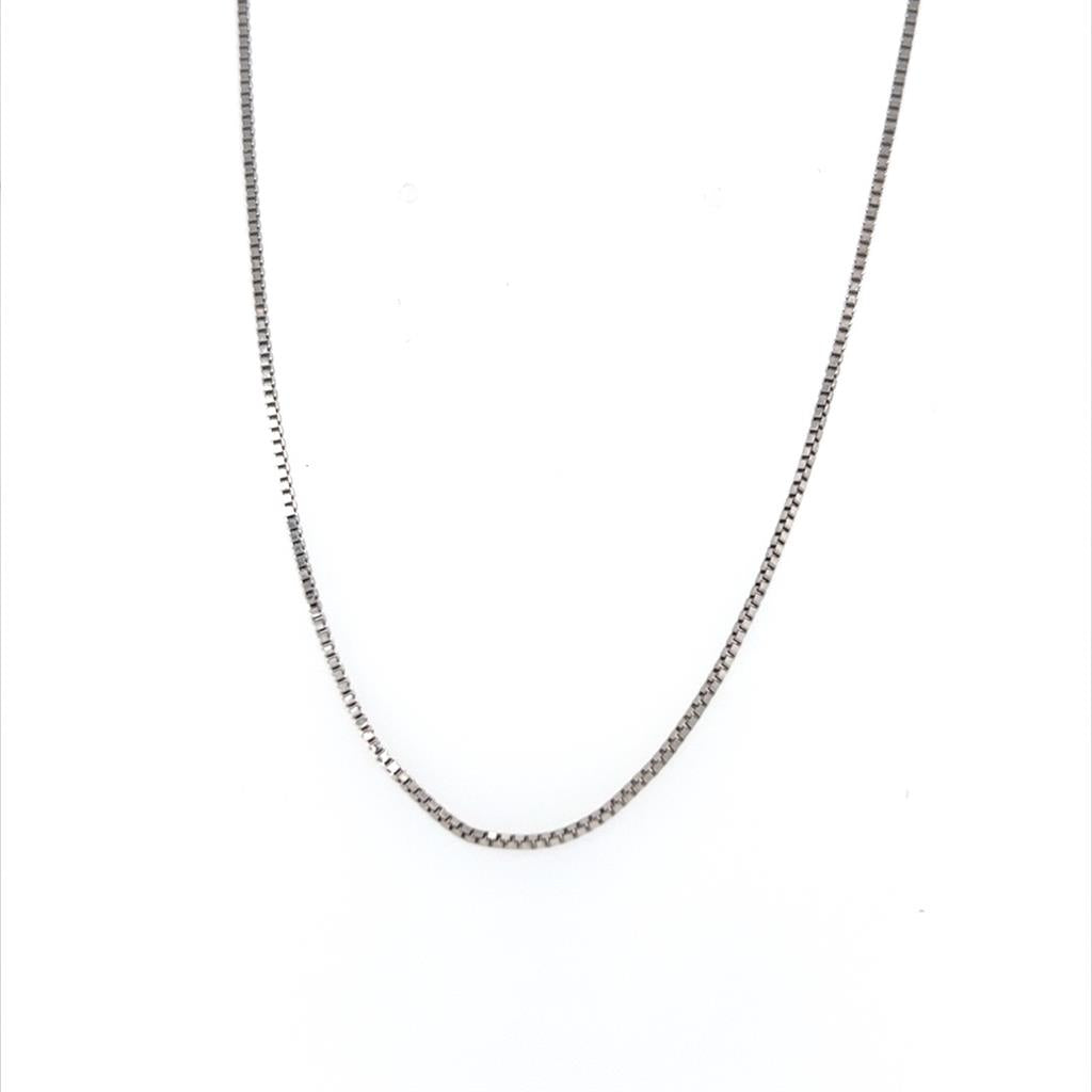 Estate Polished 14 Karat White Gold Box Chain