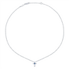 Gabriel & Co. Fashion Sterling Silver Round Swiss Blue Topaz Cross Necklace