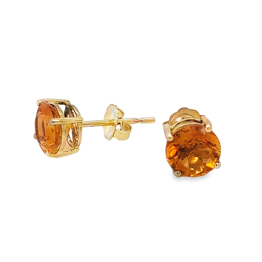 Lady's Yellow 14 Karat 4 Prong Basket Stud Earrings 2 = 1.54TWT Round