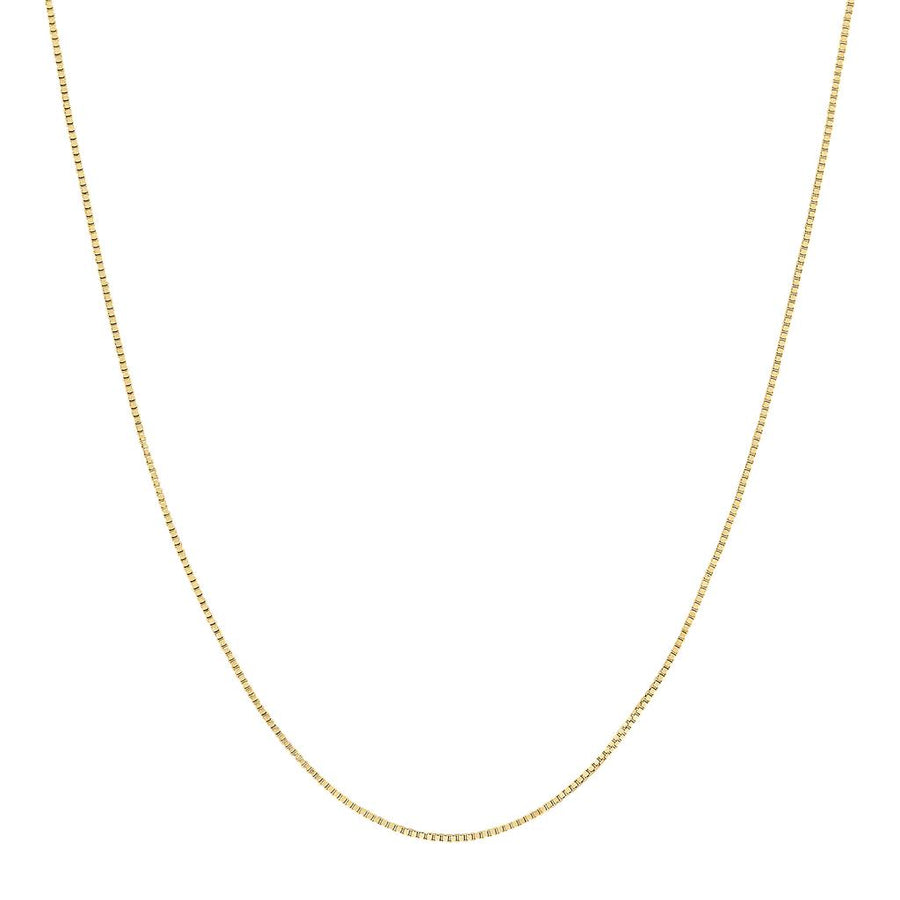 Yellow 14 Karat 0.53-0.55mm Solid Box Chain Chain Length 18 Gram Weigh