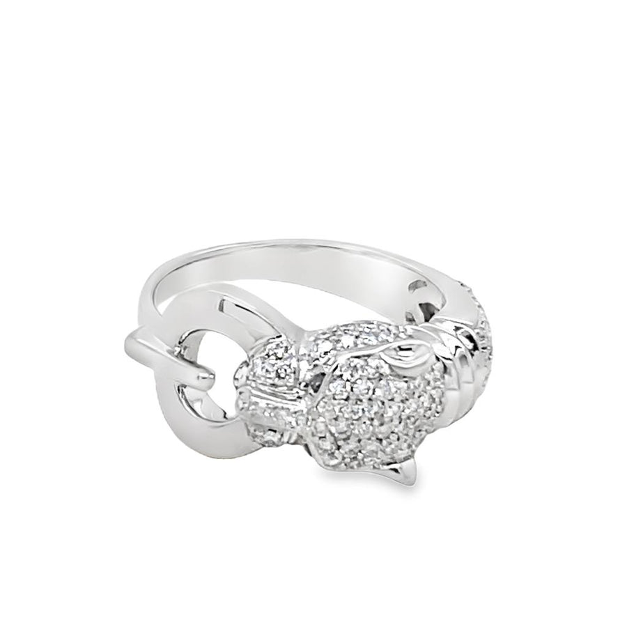 Estate Pave Diamond Panther Ring