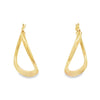 Yellow 14 Karat 2.95mm Large Hollow Wavy Hoop Earrings Estate Jewelry