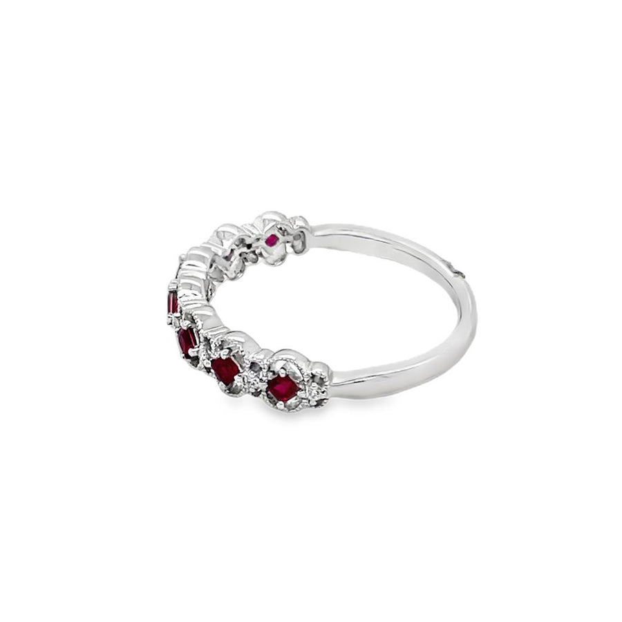 Rubies 18 Karat White Fashion Ring