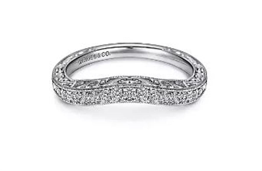 Diamond Wedding/Anniversary Rings Style=Curved Channel Metal=18 Karat
