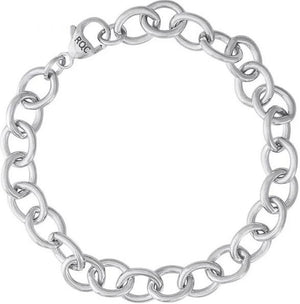 Sterling Silver Open Cable Link Bracelet Length 7 Designer: Rembrandt