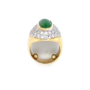 Estate Jade and Diamond Ring