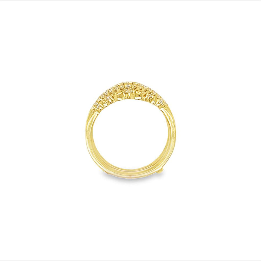 Yellow 18 Karat Wave Curved Vintage Ring Wrap/Guard