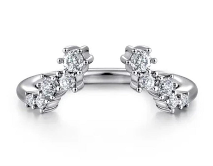 Lady's White 14 Karat Cluster Open Wedding/Anniversary Ring Size 6.5 1