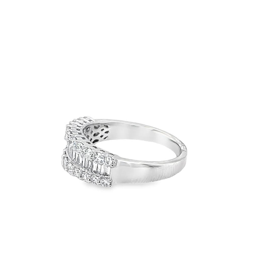 Lady's White 18 Karat Half Anniversary Wedding/Anniversary Ring