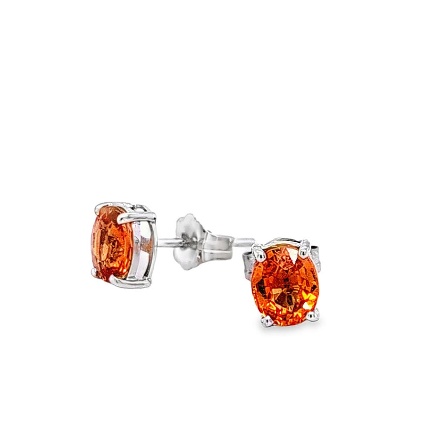 Lady's White 14 Karat 4 Prong Basket Stud Earrings With 2 = 6.01X5.09-