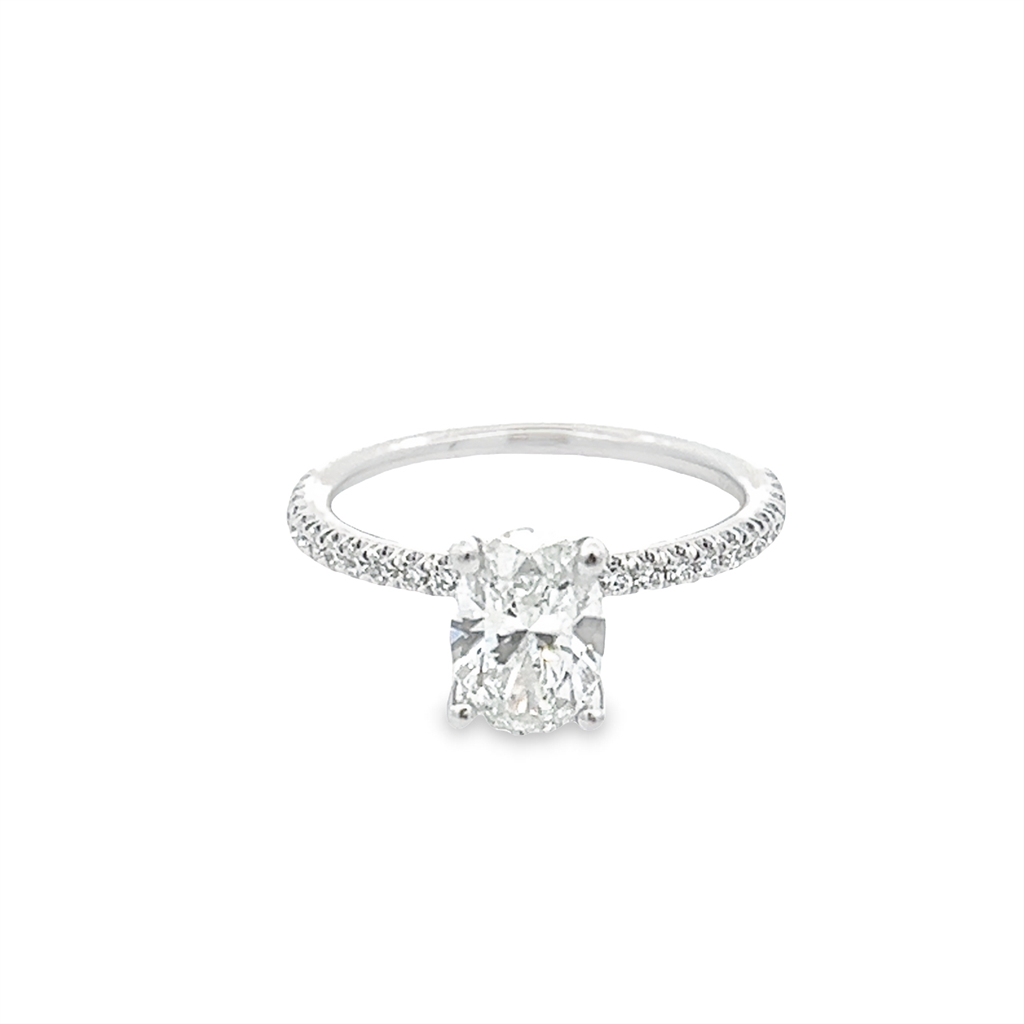 Estate Gabriel & Company Oval Diamond Hidden Halo Engagement Ring